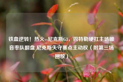 铁血逆转！热火vs尼克斯G3，巴特勒硬扛主场噪音率队翻盘 尼克斯失守赛点主动权（附第三场回放）
