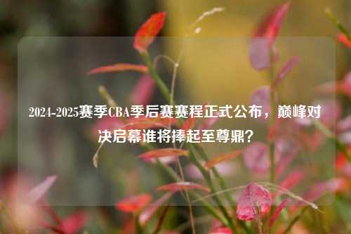 2024-2025赛季CBA季后赛赛程正式公布,巅峰对决启幕谁将捧起至尊鼎?