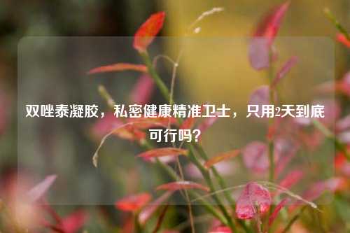 双唑泰凝胶，私密健康精准卫士，只用2天到底可行吗？