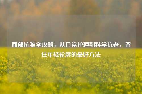 面部抗皱全攻略，从日常护理到科学抗老，留住年轻轮廓的最好方法