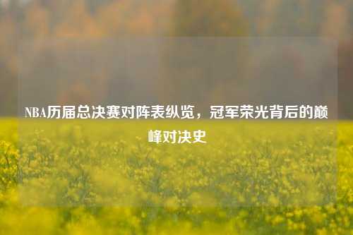 NBA历届总决赛对阵表纵览,冠军荣光背后的巅峰对决史