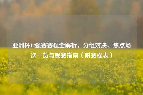 亚洲杯12强赛赛程全解析，分组对决、焦点场次一览与观赛指南（附赛程表）