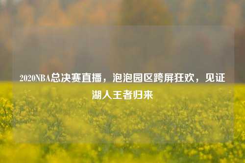 2020NBA总决赛直播，泡泡园区跨屏狂欢，见证湖人王者归来