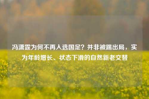 冯潇霆为何不再入选国足?并非被踢出局,实为年龄增长、状态下滑的自然新老交替