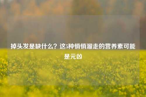 掉头发是缺什么?这5种悄悄溜走的营养素可能是元凶