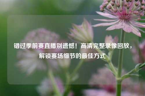 错过季前赛直播别遗憾!高清完整录像回放,解锁赛场细节的最佳方式