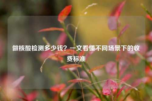 做核酸检测多少钱?一文看懂不同场景下的收费标准