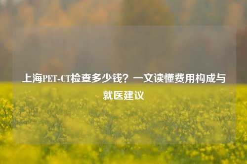 上海PET-CT检查多少钱?一文读懂费用构成与就医建议