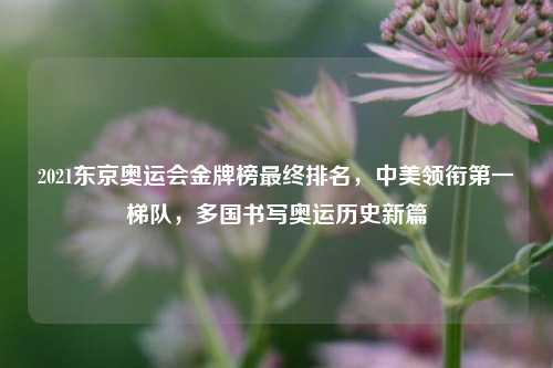 2021东京奥运会金牌榜最终排名，中美领衔第一梯队，多国书写奥运历史新篇