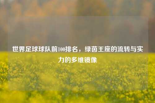 世界足球球队前100排名，绿茵王座的流转与实力的多维镜像