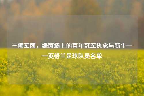 三狮军团，绿茵场上的百年冠军执念与新生——英格兰足球队员名单