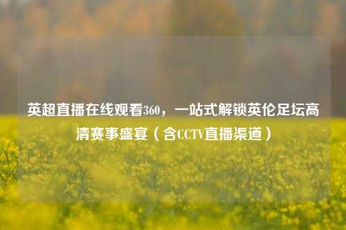 英超直播在线观看360,一站式解锁英伦足坛高清赛事盛宴(含CCTV直播渠道)