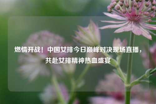 燃情开战！中国女排今日巅峰对决现场直播，共赴女排精神热血盛宴
