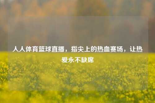 人人体育篮球直播,指尖上的热血赛场,让热爱永不缺席
