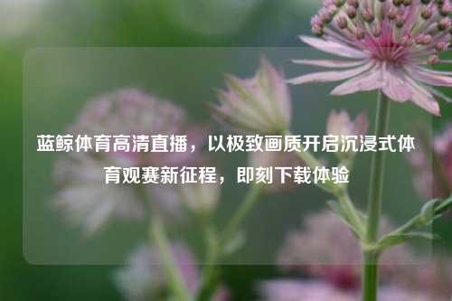 蓝鲸体育高清直播,以极致画质开启沉浸式体育观赛新征程,即刻下载体验