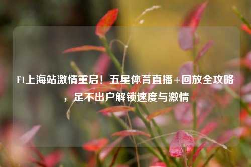 F1上海站激情重启！五星体育直播+回放全攻略，足不出户解锁速度与激情