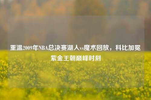 重温2009年NBA总决赛湖人vs魔术回放,科比加冕紫金王朝巅峰时刻