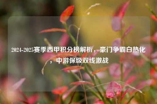 2024-2025赛季西甲积分榜解析,豪门争霸白热化,中游保级双线激战