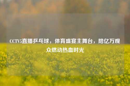 CCTV5直播乒乓球,体育盛宴主舞台,陪亿万观众燃动热血时光