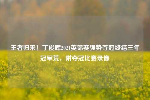 王者归来!丁俊晖2021英锦赛强势夺冠终结三年冠军荒,附夺冠比赛录像