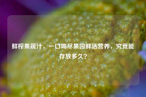 鲜榨果蔬汁,一口喝尽果园鲜活营养,究竟能存放多久?