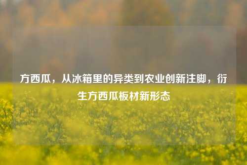 方西瓜,从冰箱里的异类到农业创新注脚,衍生方西瓜板材新形态