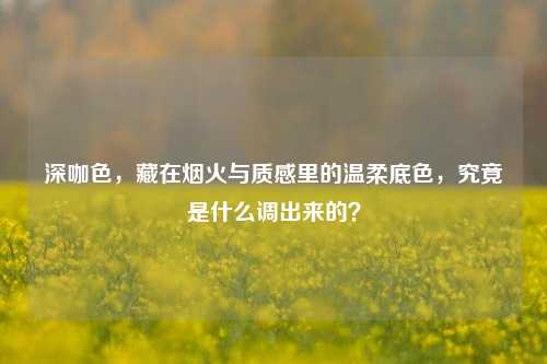 深咖色，藏在烟火与质感里的温柔底色，究竟是什么调出来的？