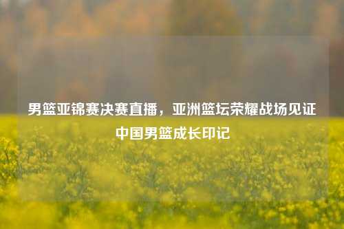 男篮亚锦赛决赛直播，亚洲篮坛荣耀战场见证中国男篮成长印记