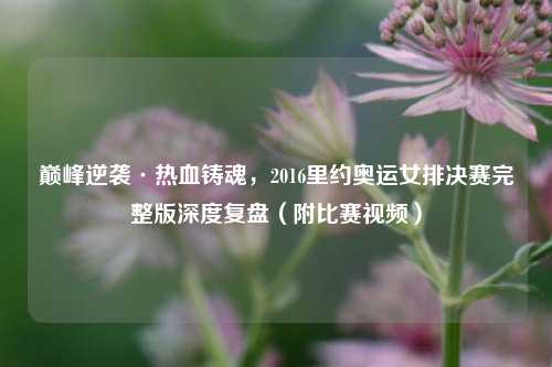 巅峰逆袭·热血铸魂,2016里约奥运女排决赛完整版深度复盘(附比赛视频)