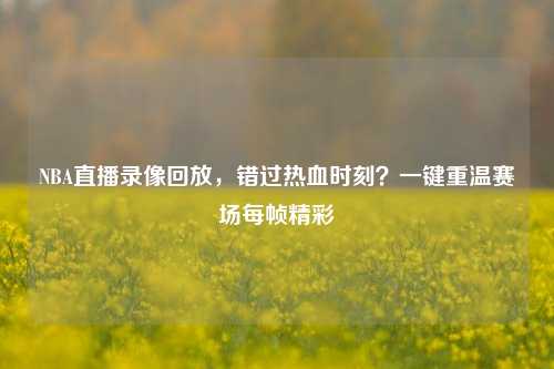 NBA直播录像回放,错过热血时刻?一键重温赛场每帧精彩