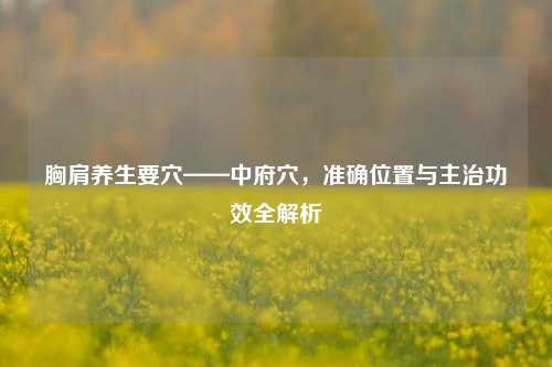 胸肩养生要穴——中府穴,准确位置与主治功效全解析
