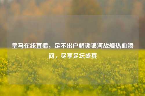 皇马在线直播,足不出户解锁银河战舰热血瞬间,尽享足坛盛宴