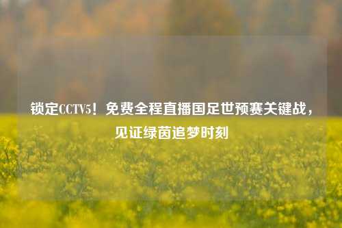 锁定CCTV5！免费全程直播国足世预赛关键战，见证绿茵追梦时刻