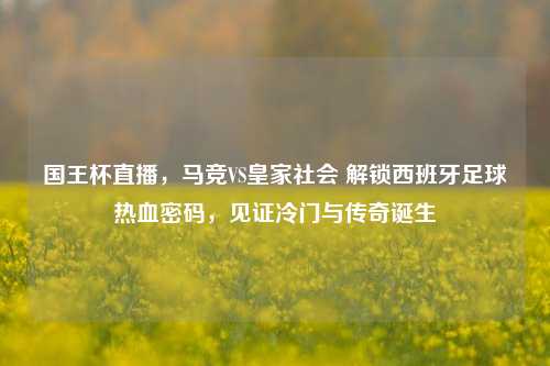 国王杯直播,马竞VS皇家社会 解锁西班牙足球热血密码,见证冷门与传奇诞生