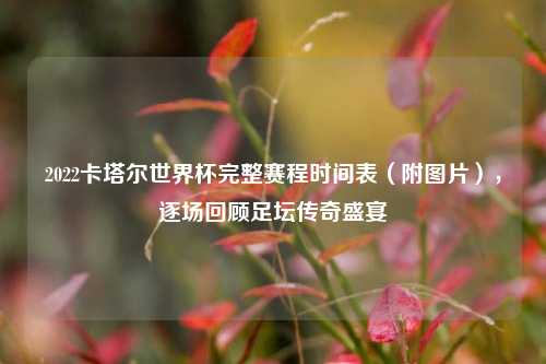 2022卡塔尔世界杯完整赛程时间表（附图片），逐场回顾足坛传奇盛宴