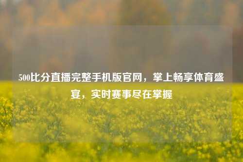 500比分直播完整手机版官网，掌上畅享体育盛宴，实时赛事尽在掌握