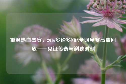 重温热血盛宴，2016多伦多NBA全明星赛高清回放——见证传奇与谢幕时刻