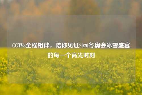 CCTV5全程相伴,陪你见证2020冬奥会冰雪盛宴的每一个高光时刻