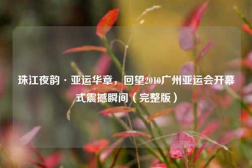 珠江夜韵·亚运华章,回望2010广州亚运会开幕式震撼瞬间(完整版)