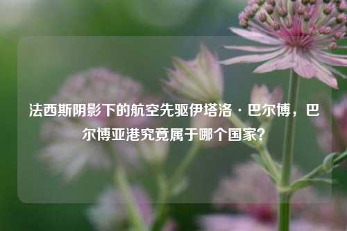法西斯阴影下的航空先驱伊塔洛·巴尔博,巴尔博亚港究竟属于哪个国家?