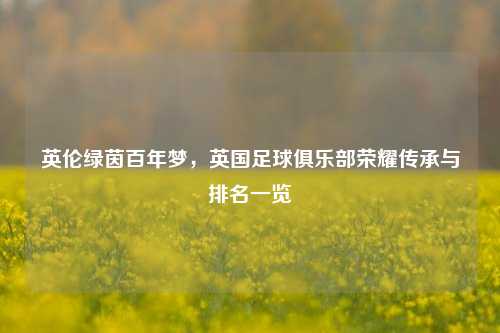 英伦绿茵百年梦,英国足球俱乐部荣耀传承与排名一览