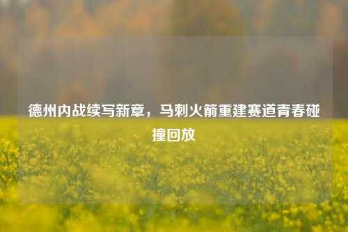 德州内战续写新章，马刺火箭重建赛道青春碰撞回放
