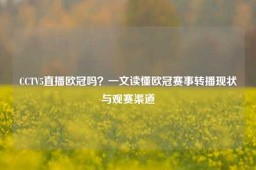 CCTV5直播欧冠吗?一文读懂欧冠赛事转播现状与观赛渠道