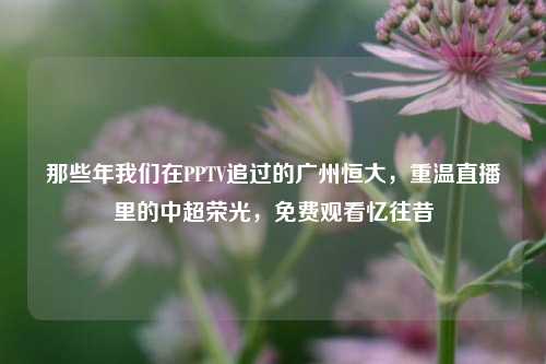那些年我们在PPTV追过的广州恒大,重温直播里的中超荣光,免费观看忆往昔