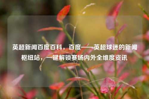 英超新闻百度百科,百度——英超球迷的新闻枢纽站,一键解锁赛场内外全维度资讯