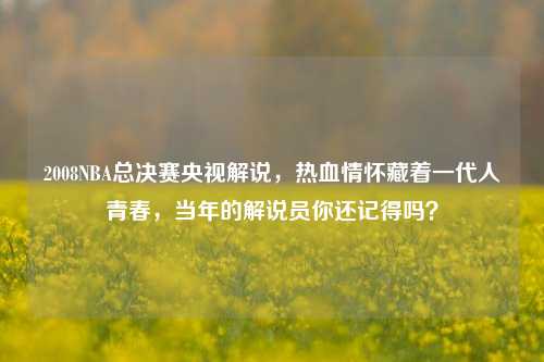 2008NBA总决赛央视解说,热血情怀藏着一代人青春,当年的解说员你还记得吗?