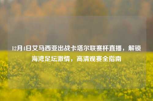 12月4日艾马西亚出战卡塔尔联赛杯直播,解锁海湾足坛激情,高清观赛全指南