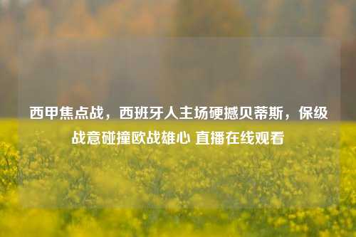 西甲焦点战,西班牙人主场硬撼贝蒂斯,保级战意碰撞欧战雄心 直播在线观看