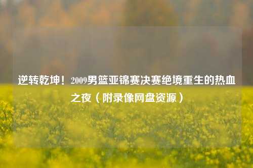 逆转乾坤!2009男篮亚锦赛决赛绝境重生的热血之夜(附录像网盘资源)
