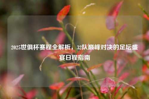2025世俱杯赛程全解析,32队巅峰对决的足坛盛宴日程指南
